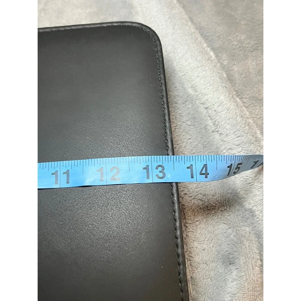 Black Zippered Padfolio Portfolio Organizer Notepad Business Card Holder